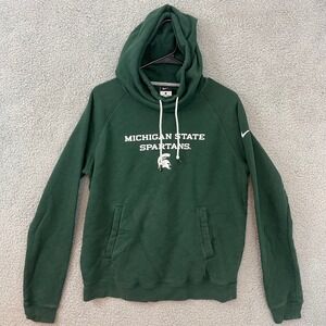 Nike Michigan State Womens size Large‎ Spartans Green Hoodie Pullover Sweatshirt